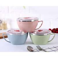 Stainless Steel Bowl with Handle Anti Scalding Kitchenware Mixing Bowl